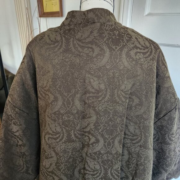 Vintage Oriental Heavily Quilted Embroidered Coat Sz L - Picture 8 of 13